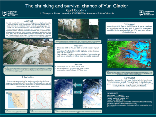 Conference poster about retreat of Yuri Glacier